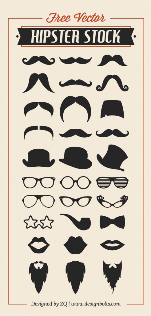 Free-Vector-Hipster-Stock-Mustache-Beard-Charlie-Hat-RayBan-Glasses