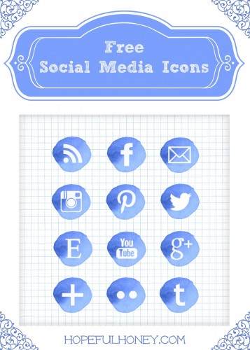 Free Blue Watercolour Social Media Icons