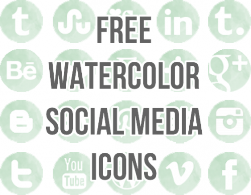 Free Watercolor Social Media Icon Set